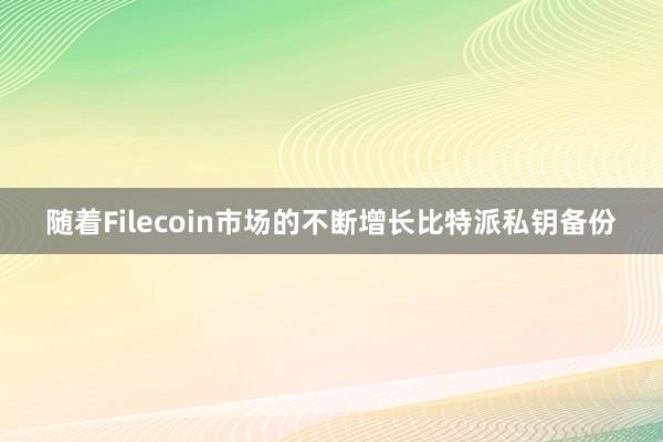 随着Filecoin市场的不断增长比特派私钥备份