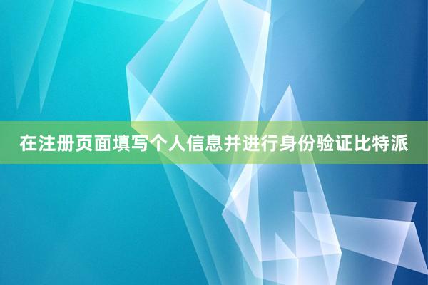 在注册页面填写个人信息并进行身份验证比特派