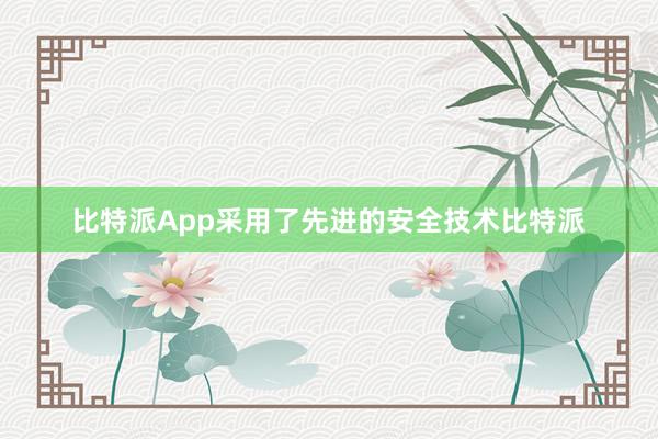 比特派App采用了先进的安全技术比特派