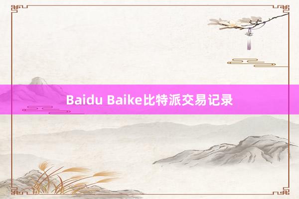 Baidu Baike比特派交易记录