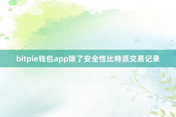 bitpie钱包app除了安全性比特派交易记录