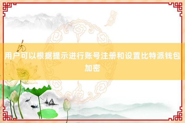 用户可以根据提示进行账号注册和设置比特派钱包加密