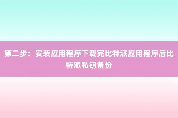 第二步：安装应用程序下载完比特派应用程序后比特派私钥备份