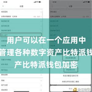 用户可以在一个应用中方便地管理各种数字资产比特派钱包加密